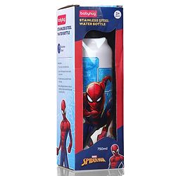 Babyhug Marvel Spiderman Stainless Steel Water Bottle - 750ml| Leak Resistant| BPA Free| Rust Proof| Gifting for School Going Boys & Girls| Convenient Flip Cap| Ideal for Home and Outside Use