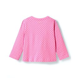 Babyhug Cotton Knit Full Sleeves Night Suit with Polka Dot Print & Bunny Patch - Navy Blue & Pink