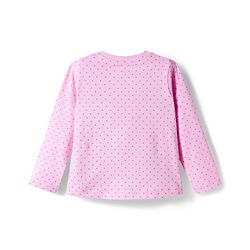 Babyhug Cotton Knit Full Sleeves Night Suit With Polka Dot Print - Pink & Grey