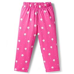 Babyhug Cotton Knit Full Sleeves Co-ords Front Open Night Suit with Floral Print - Pink