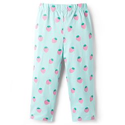 Babyhug Cotton Knit Full Sleeves Night Suit with Strawberry Print - Mint