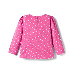Babyhug Cotton Knit Full Sleeves Co-ords Night Suit with Heart Print - Pink