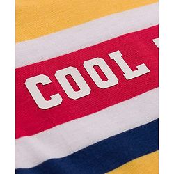 Babyhug Cotton Knit Full Sleeves Striped T-Shirt with Text Print - Yellow