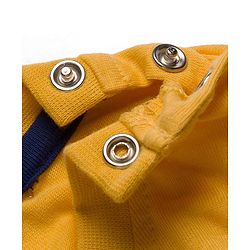 Babyhug Cotton Knit Full Sleeves Striped T-Shirt with Text Print - Yellow