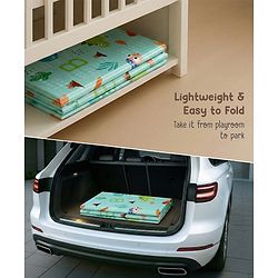Babyhug Reversible Foldable Dino Theme Learning & Play Floor Mat 180x150 cm|Thickness 8 mm|Waterproof & Soft Foam|Colorful Crawling & Baby Massage Mat|Ideal to Gift|Easy to Fold & Carry| 0-12 Yrs|BIS
