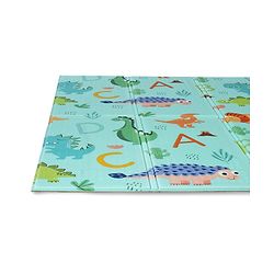 Babyhug Reversible Foldable Dino Theme Learning & Play Floor Mat 180x150 cm|Thickness 8 mm|Waterproof & Soft Foam|Colorful Crawling & Baby Massage Mat|Ideal to Gift|Easy to Fold & Carry| 0-12 Yrs|BIS