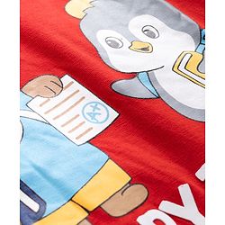 Babyhug Cotton Knit Full Sleeves T-Shirt With Animal Print - Red