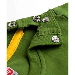 Babyhug Cotton Knit Full Sleeves T-Shirt with Dino Front & Back Graphic - Green