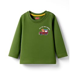 Babyhug Cotton Knit Full Sleeves T-Shirt with Dino Front & Back Graphic - Green