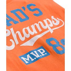 Babyhug Cotton Knit Full Sleeves T-Shirt With Text Print - Orange