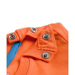 Babyhug Cotton Knit Full Sleeves T-Shirt With Text Print - Orange