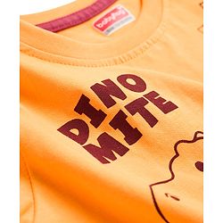 Babyhug Cotton Knit Full Sleeves T-Shirt With Dino Print - Yellow