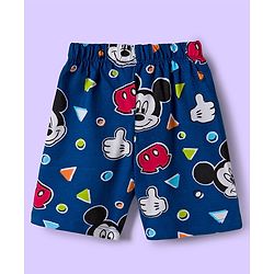 Babyhug Disney Single Jersey Knit Half Sleeves Shorts Night Suit With Mickey Mouse Graphics - White
