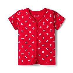Babyhug 100% Cotton Front Open Jhablas With Animal Print Pack Of 3 - Navy Blue Red & Cream