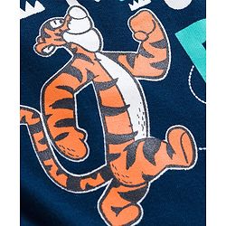 Babyhug Disney Single Jersey Knit Half Sleeves Shorts Night Suit With Winnie & Friends Print - Navy Blue