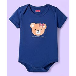 Babyhug 100% Cotton Onesies With Animal Print Pack Of 3 - Red Navy Blue & Cream