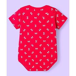 Babyhug 100% Cotton Onesies With Animal Print Pack Of 3 - Red Navy Blue & Cream