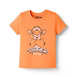 Babyhug Disney Single Jersey Knit Half Sleeves Shorts Night Suit With Tigger Graphics - Orange