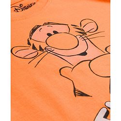 Babyhug Disney Single Jersey Knit Half Sleeves Shorts Night Suit With Tigger Graphics - Orange