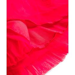 Babyhug Mesh Woven Sleeveless Party Dress With Sequin Detailing On Yoke & Bow Applique - Red