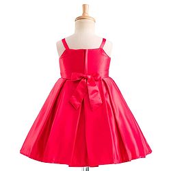 Babyhug Satin Woven Full Sleeves Party Fress with Shrug Bow & Sequin Detailing - Red
