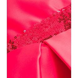 Babyhug Satin Woven Full Sleeves Party Fress with Shrug Bow & Sequin Detailing - Red