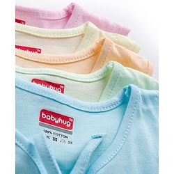 Babyhug Interlock Knit Sleeveless Solid Colour Jhablas Pack Of 5 - Multicolour