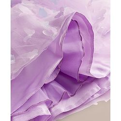 Babyhug Mesh Woven Sleeveless Party Dress With 3D Butterfly & Bow Applique - Lavender
