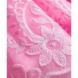 Babyhug 5 Layers Mesh Sleeveless Party Dress With Premium Lace Fabric & Sequins Detailing on Yoke and Bow - Pink