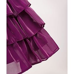 Babyhug Woven Half Puffed  Sleeves Party Dress With Sequin Detailing on Yoke & Floral Applique - Wine