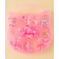 Babyhug Hair Accessories Combo Sets  Rubber Bands & Snap Clips With Bow Applique Pack of 11-  Multicolor