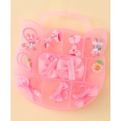 Babyhug Hair Accessories Combo Sets  Rubber Bands & Snap Clips With Bow Applique Pack of 11-  Multicolor