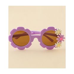 Babyhug Hair Accessories Combo Sets  Sunglasses & Hair Clips Dark With Bow & Floral  Design    Pack of 3 - Dark Purple