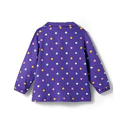 Babyhug Cotton Knit Full Sleeves Co-ords Night Suit With Polka Dot Print - Purple