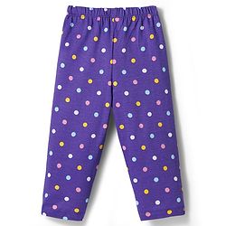 Babyhug Cotton Knit Full Sleeves Co-ords Night Suit With Polka Dot Print - Purple