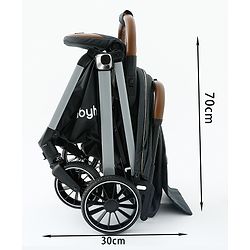 Babyhug Auto-fold Baby Stroller with Concealed Linked Brake - Black| One-Hand Compact Fold|  5-Point Harness| Shock Absorbing Wheels| Travel-Friendly| 0-3 Years Boys & Girls| Reclining Seat| PU Handle