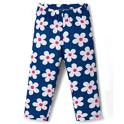 Babyhug Cotton Knit Full Sleeves Co-ords Night Suit With Floral Print - Navy Blue
