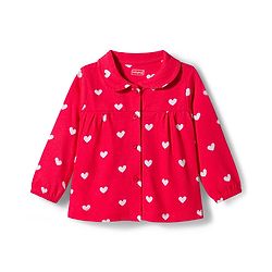 Babyhug Cotton Knit Full Sleeves Co-ords Night Suit With Heart Print - Red