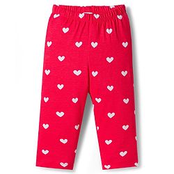 Babyhug Cotton Knit Full Sleeves Co-ords Night Suit With Heart Print - Red