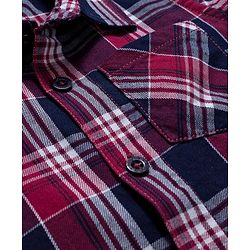 Babyhug Cotton Woven Full Sleeves Shirt With Checks - Red