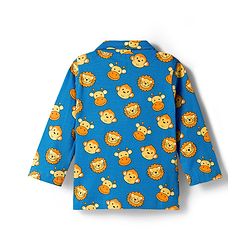 Babyhug 100% Cotton Knit Full Sleeves Co-ords Night Suit With Animal Print - Blue