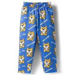 Babyhug Cotton Knit Full Sleeves Night Suit With Animal Print - Blue