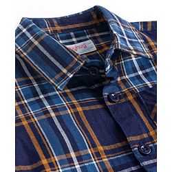 Babyhug Cotton Woven Full Sleeves Shirts With Checks - Navy Blue