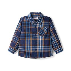 Babyhug Cotton Woven Full Sleeves Shirts With Checks - Navy Blue