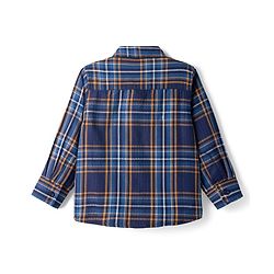Babyhug Cotton Woven Full Sleeves Shirts With Checks - Navy Blue