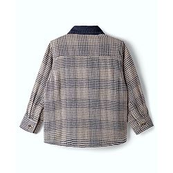 Babyhug 100% Cotton Woven Full Sleeves Shirt With Checks - Black