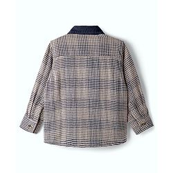 Babyhug Cotton Woven Full Sleeves Shirt With Checks - Black