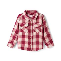 Babyhug Cotton Woven Full Sleeves Double Cloth Checks Shirt - Red