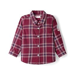 Babyhug Cotton Woven Full Sleeves Shirt With Checks - Red