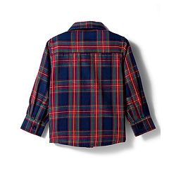 Babyhug Cotton Woven Full Sleeves Checks Shirt With Bow - Navy Blue & Red